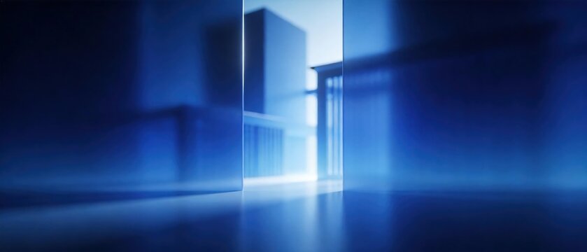 Abstract blue architectural space