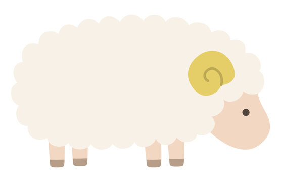 かわいい羊のベクターイラスト。干支、十二支、未、ゆるい、アイコン、ひつじ、未年、年賀状