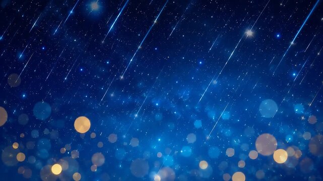 Shooting Star Background in Night Sky Featuring Cosmic Light, looping animation