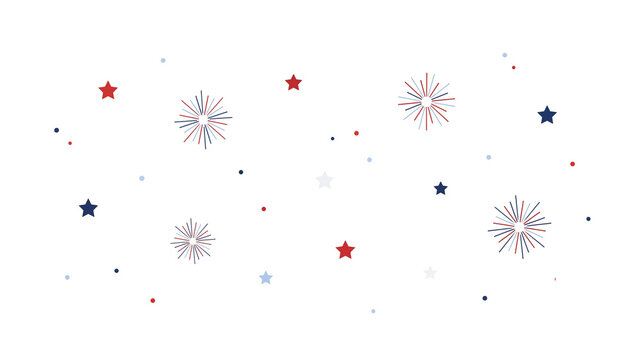 Subtle Patriotic Fireworks and Stars Overlay for Independence Day PNG