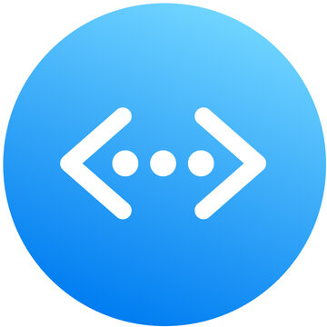 Modern blue gradient code running active code icon circle badge