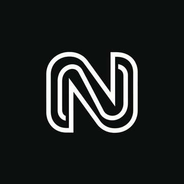 Black background with a bold, white convoluted letter 'N' logo design