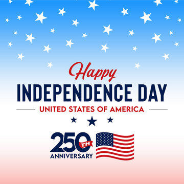 American 250 Years Fourth of July Celebration Square Banner