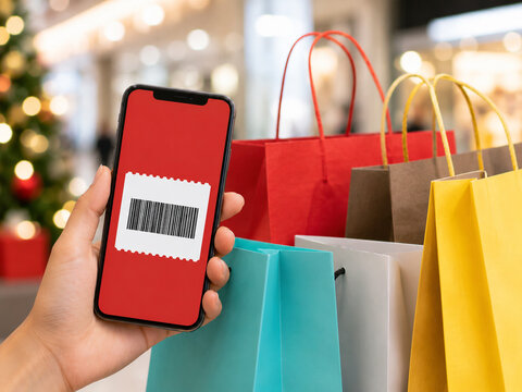 Digital Shopping Coupon with Retail Bags and Consumer Savings