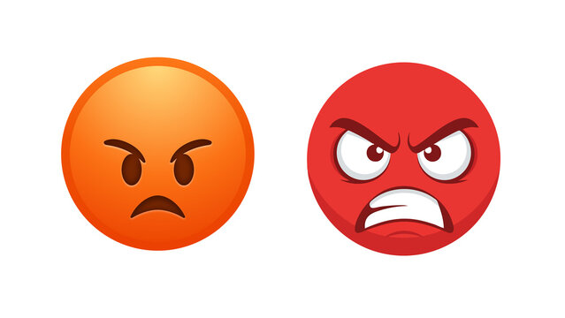 Angry emoji illustration isolated on transparent background, expressive mad face icon for reactions, social media, messaging apps, stickers and creative design projects.