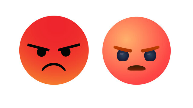 Angry emoji illustration isolated on transparent background, expressive mad face icon for reactions, social media, messaging apps, stickers and creative design projects.
