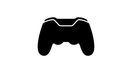 Black gamepad icon isolated on white background for gaming and technology © nugra