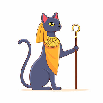 Egyptian Cat Goddess Bastet Illustration