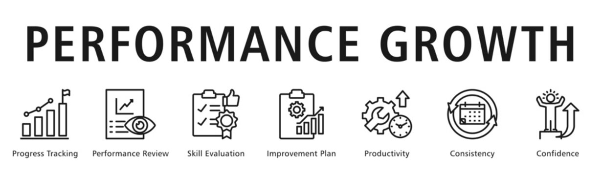 Performance Growth Web Banner  icon vector illustration concept