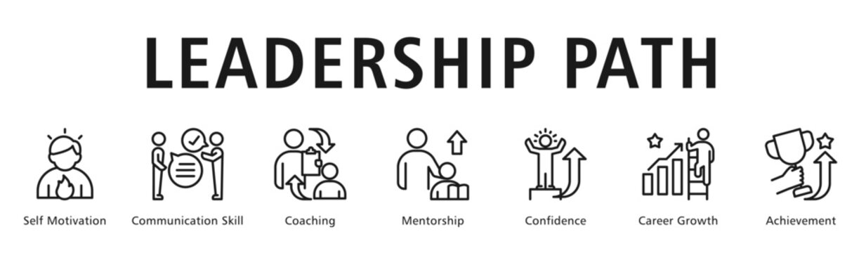 Leadership Path Web Banner  icon vector illustration concept