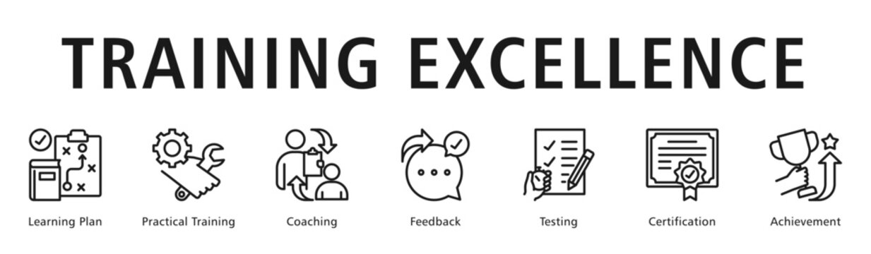 Training Excellence Web Banner  icon vector illustration concept