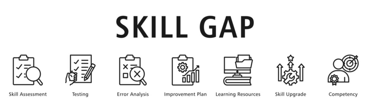 Skill Gap Web Banner  icon vector illustration concept
