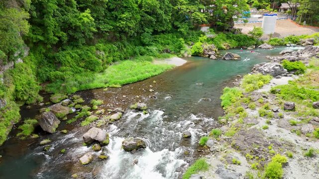 Aerial View of Okutama Tokyo in Summer