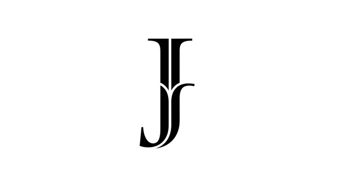 Elegant black and white jj monogram logo design isolated on white background
