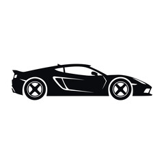 Fototapeta premium Modern Supercar Silhouette Vector, ai generated