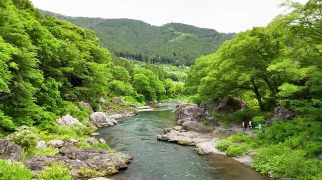 Aerial View of Okutama Tokyo in Summer