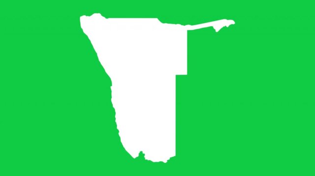 Namibia map pop animation with green background