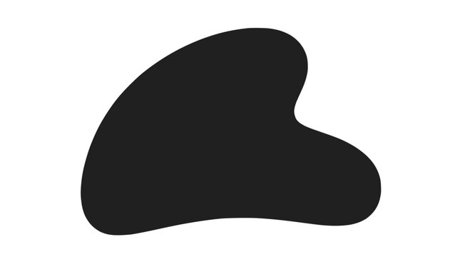 Abstract organic dark shape silhouette on black background.