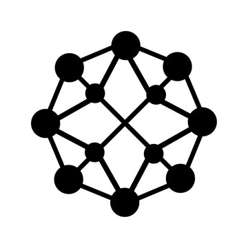 Molecular structure silhouette on a white background simplified diagram