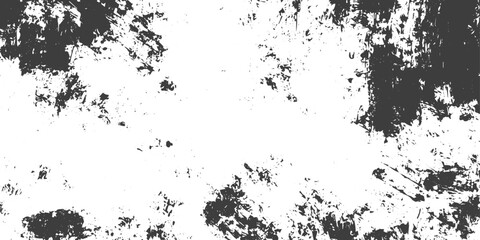 Fototapeta premium Black and White Distressed Grunge Texture Vector Background with Paint Splatter Overlay Effect