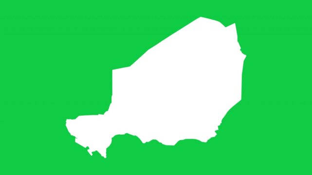 Niger map pop animation with green background