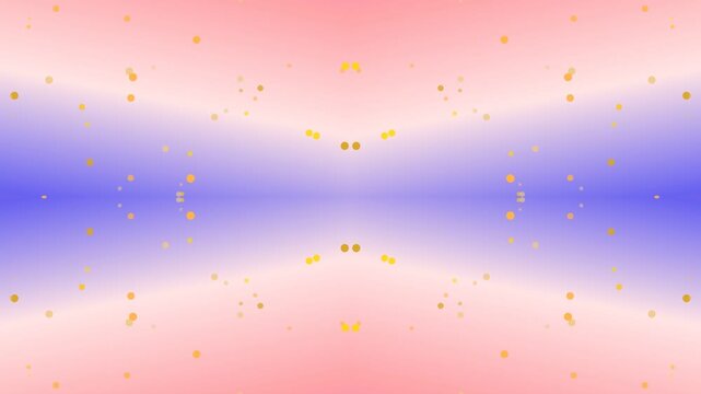 Glittering gold dots on a gradient pink backdrop create a whimsical symmetrical effect perfect for backgrounds and designs; a playful shiny pattern.