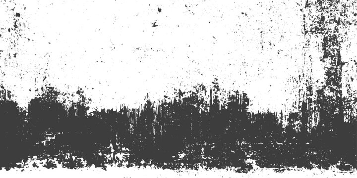 Abstract Black and White Grunge Texture with Distressed Tree Line Effect Vector Background