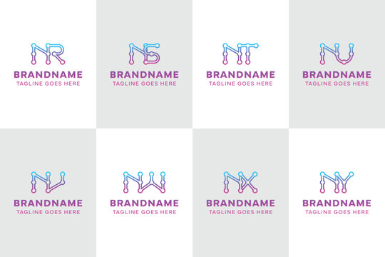 Letters NR NS NT NU NV NW NX NY Technology Logo
