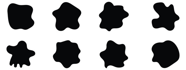 Blob shape organic, vector illustration set. Collection from abstract forms for design and paint. Liquid silhouette drop in modern style. © Hike studio 8