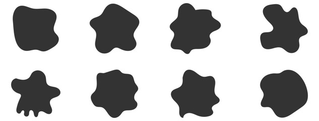 Blob shape organic, vector illustration set. Collection from abstract forms for design and paint. Liquid silhouette drop in modern style. © Hike studio 8