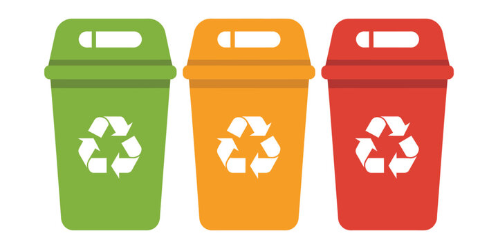 Recycle Bin Icon Vector clean colored waste sorting bins for eco friendly waste management recycling concept environmental awareness sustainability graphics