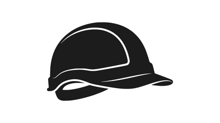 Fototapeta premium Angled side view of black construction safety helmet.