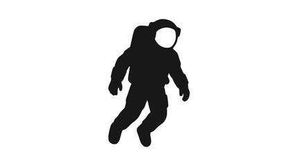Astronaut silhouette floating in empty black space © Bsk