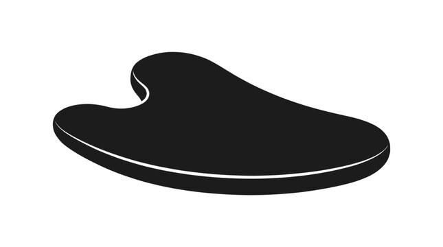 Black gua sha scraping tool for facial massage.