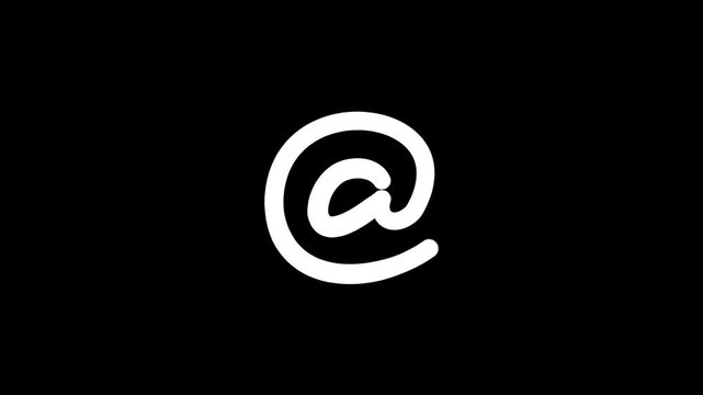 sketchy white punctuation keyboard icons loop on black background. Doodles element