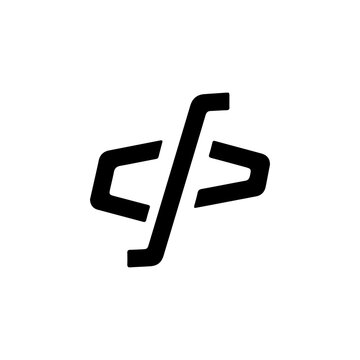 CodeFlow software logo featuring code brackets in modern technology style Vector illustration