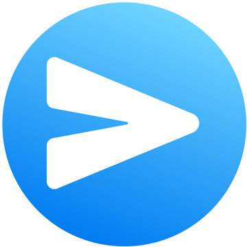 Blue gradient send submit share icon circle badge mobile