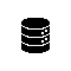 Fototapeta premium Pixel art database server icon