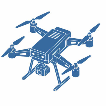Blue industrial hexacopter drone for aerial inspection and mapping.