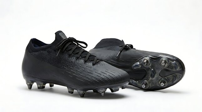 Black soccer cleats with studs