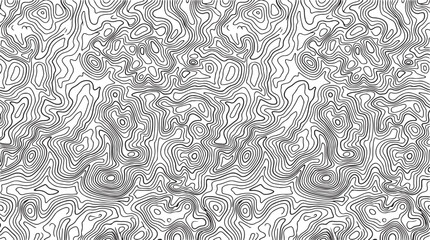 Topographic map seamless pattern, black and white contour lines background, abstract geographic terrain elevation texture, vector eps illustration © Abdul