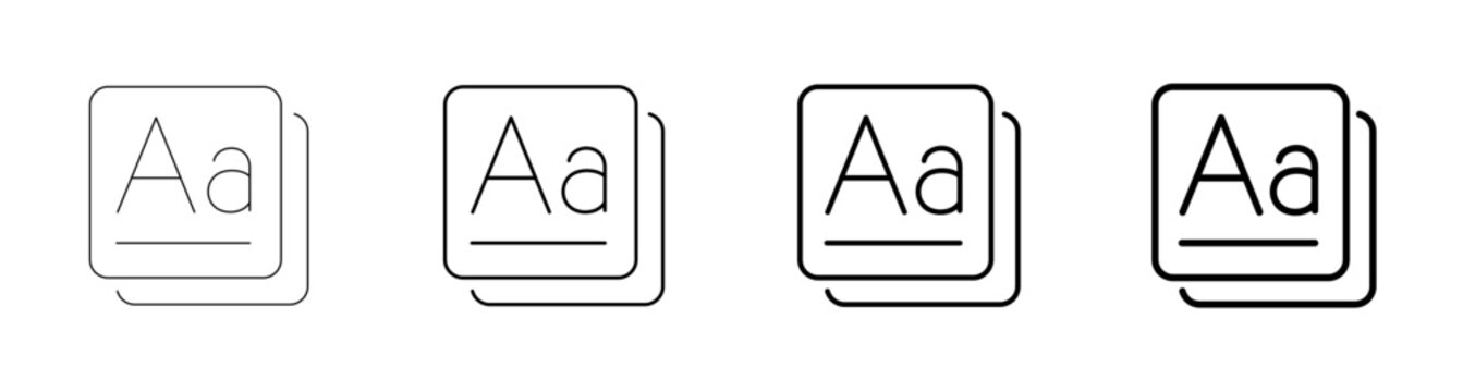 Typography Fonts Selection Text Styling Line Art Icon Vector Illustration