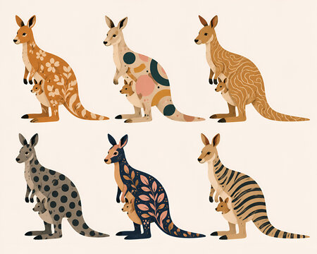 set of kangaroos