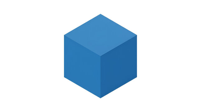Blue isometric cube for clego brick vector project