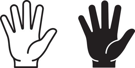 Obraz premium Hand icon set, palm gesture symbol