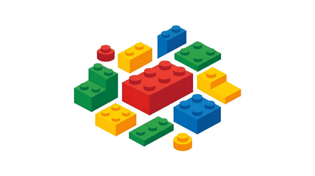 Clego brick vector illustration of colorful building blocks