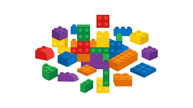 Colorful clego brick vector for children play and creativity