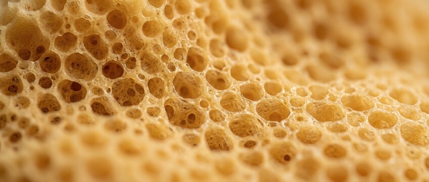 Closeup of a Textured Surface with Numerous Bubbles and Pores.