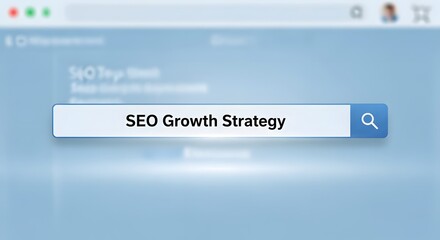 Naklejka premium SEO Growth Strategy Concept For Search Engine Optimization And Digital Marketing Success