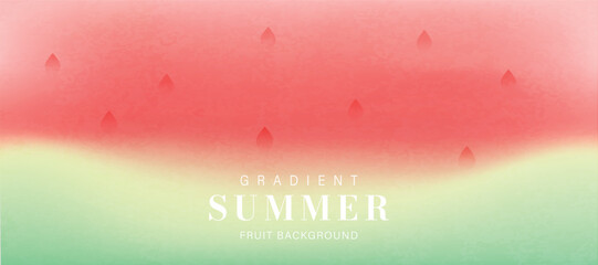 Abstract colorful gradient fruit background. Minimalist poster with watermelon. Modern summer and spring wallpaper design for drink menu, promotion, beverages, ads. © babeer
